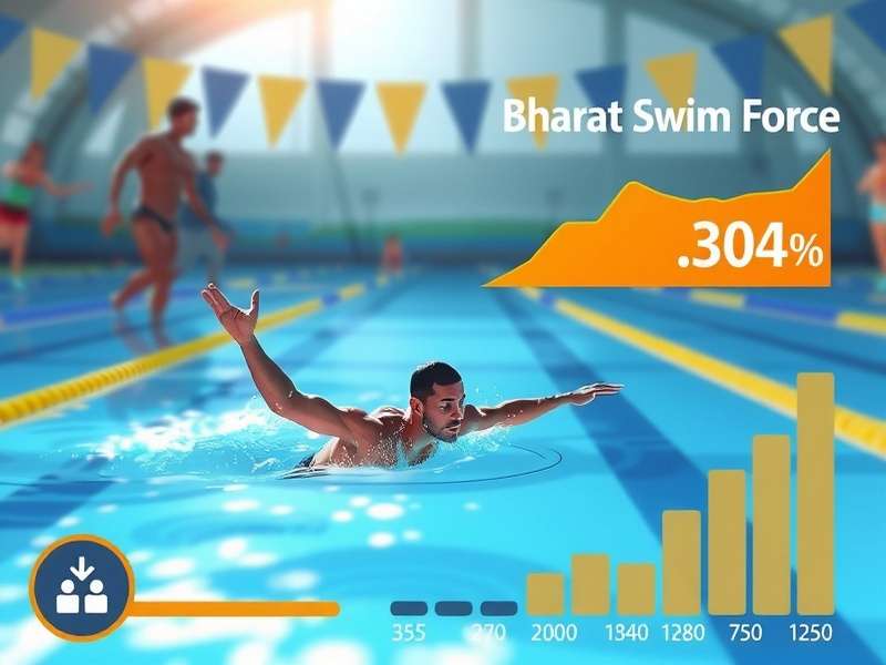 Bharat Swim Force gameplay showing character swimming in competition