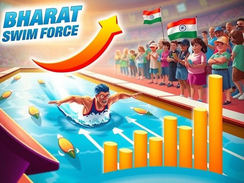 Bharat Swim Force download statistics chart showing growth in India
